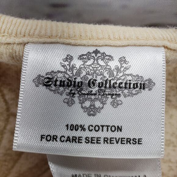 Studio Collection Light Brown Sea Shells 100%Cotton Top Size L - Picture 7 of 12